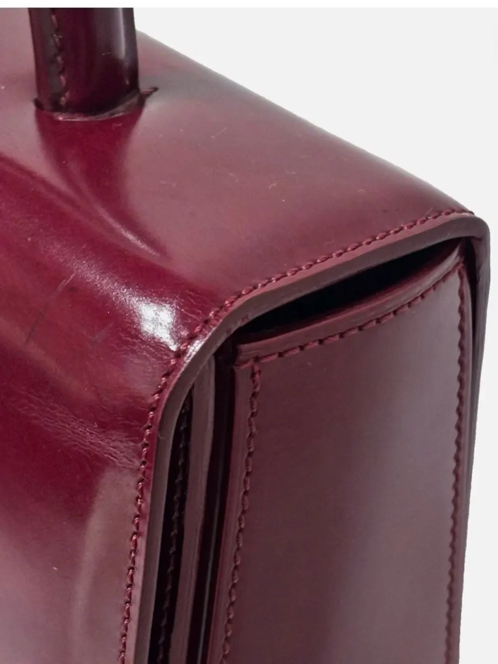 Cartier Panthere Patent Leather Satchel with Silver-Tone C-Clasp